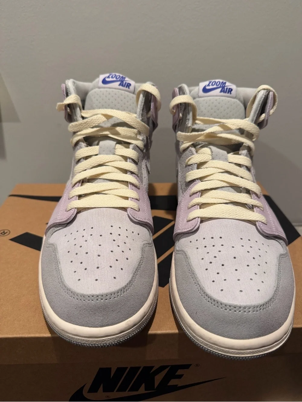 Jordan Women’s Mid Top Sneakers in Light Gray & Lavender - Picture 5 of 13